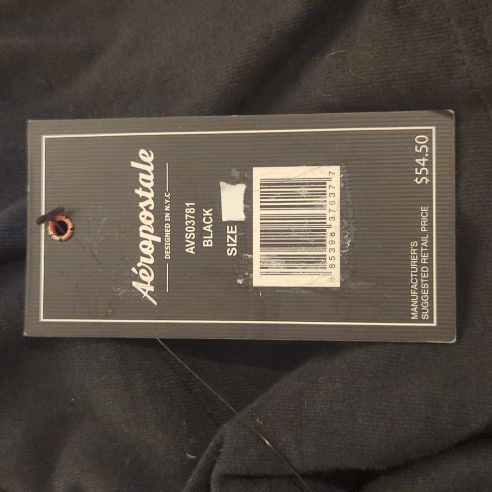 NWT Aeropostale Black Button Up Hooded Baseball Jersey - Picture 8 of 8